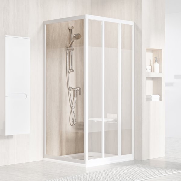 Shower fixed wall APSS-90 alb+glass Strip