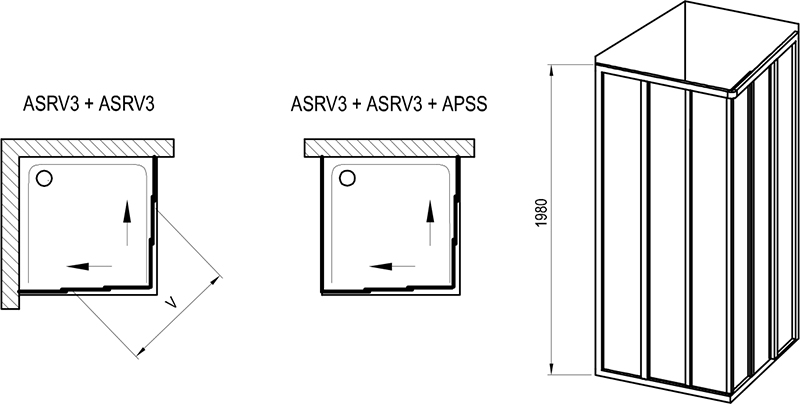 Cabine semirotunde Supernova ASRV3 + ASRV3