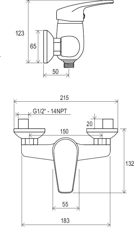 Baterii de duş Neo 150 mm