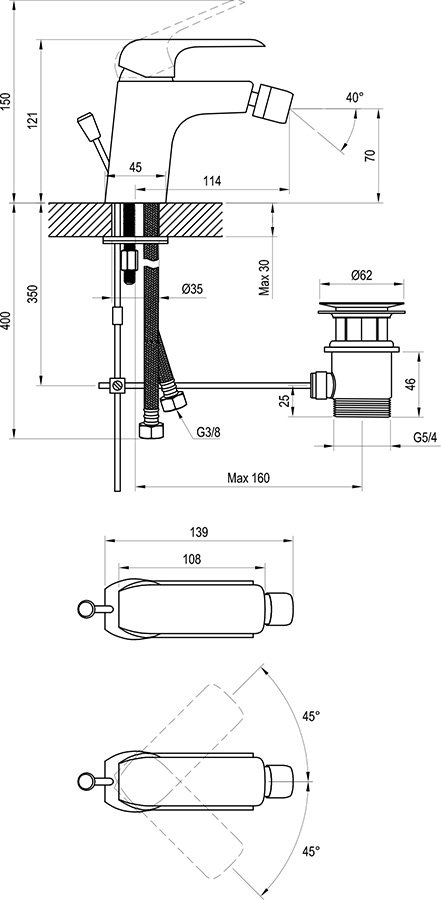 Bateria Flat pentru bide