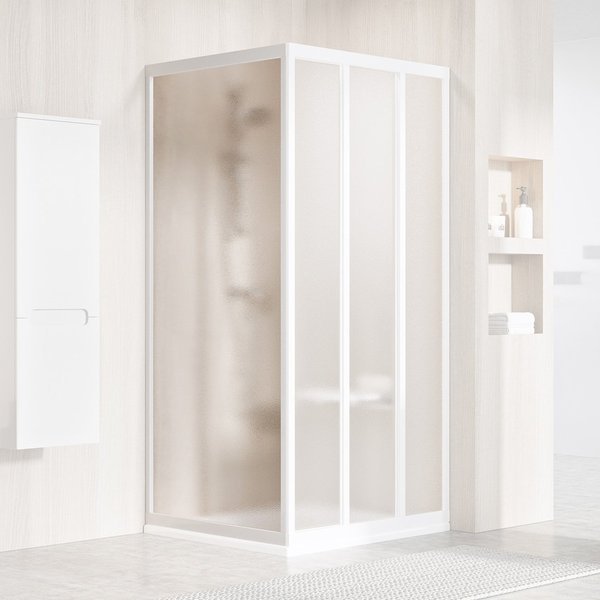 Shower fixed wall APSS-110 h.185cm alb+Grape