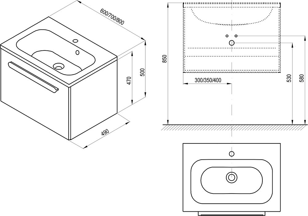Mobilier pentru chiuvete, SD 600/800