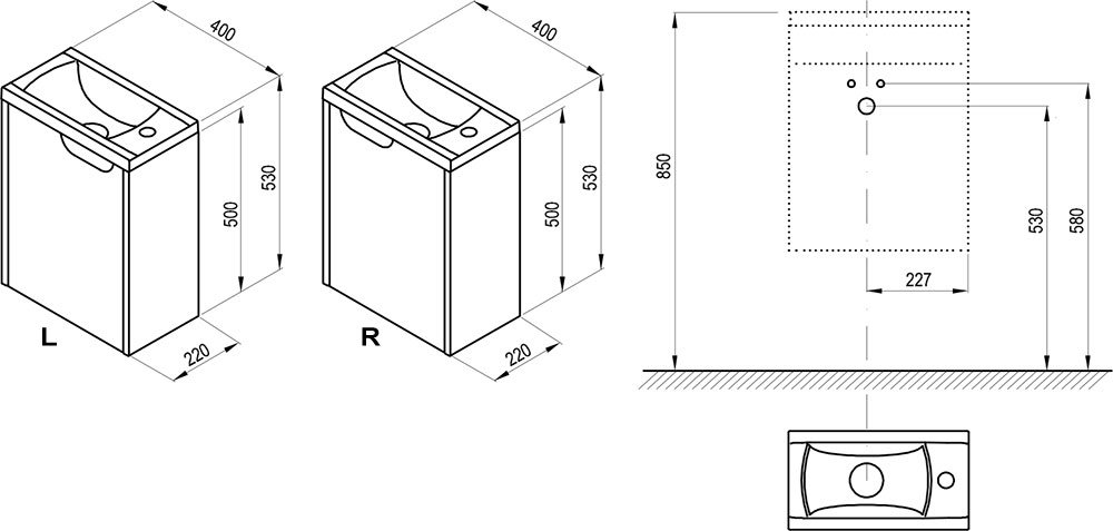 Mobilier sub chiuveta SD Classic II 400