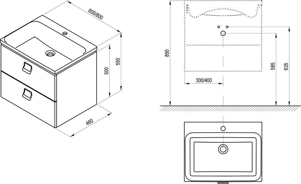 Mobilier pentru chiuvete, SD Confort 600