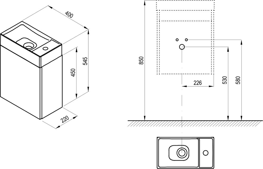 Mobilier Veda SD 400 pentru chiuvete