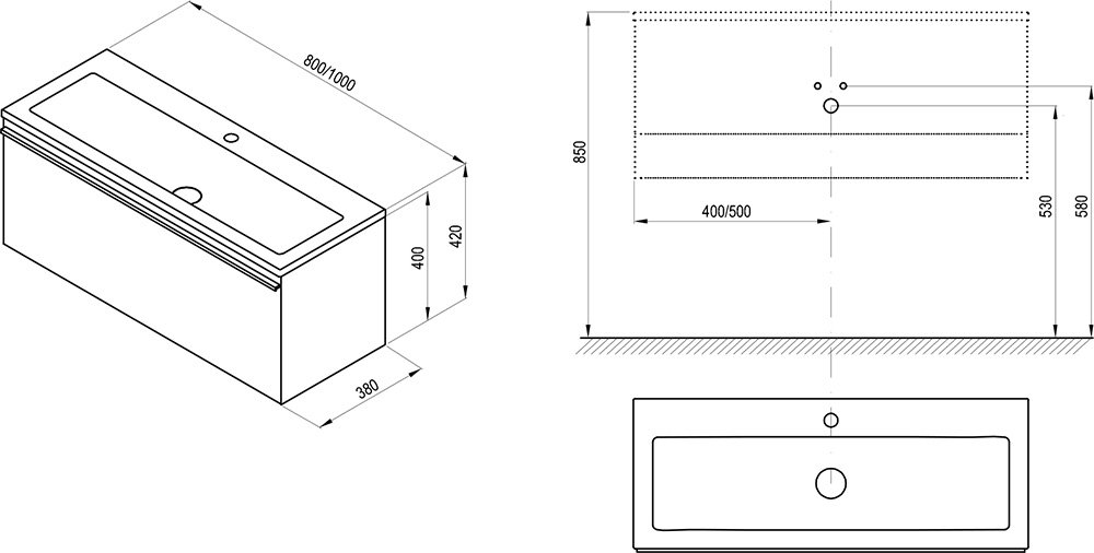 Mobilier chiuvetă SD 800 Clear