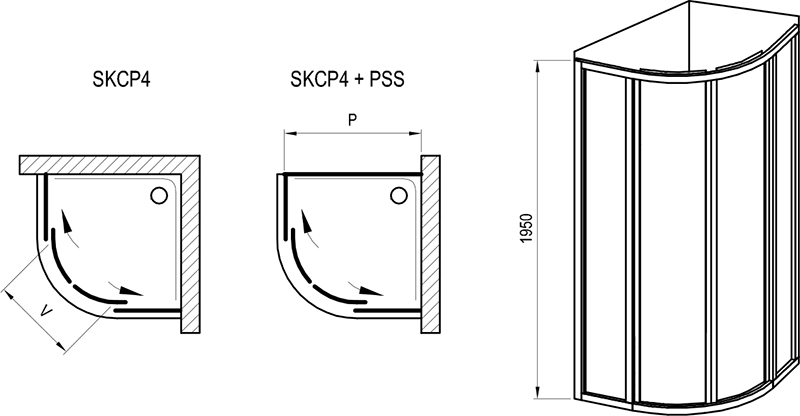 Cabine semirotunde Supernova SKCP4