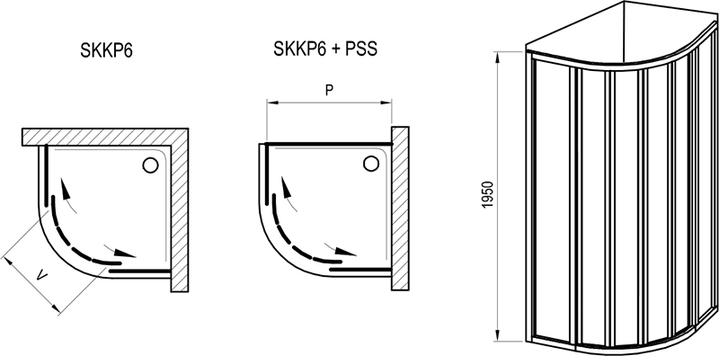 Cabine semirotunde Supernova SKKP6
