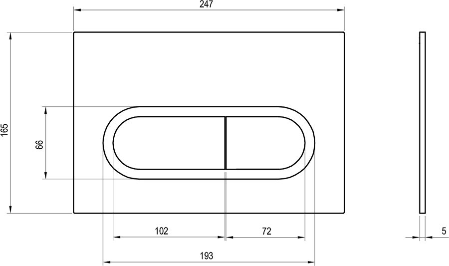 Buton de control Chrome negru, ptr rezervor wc