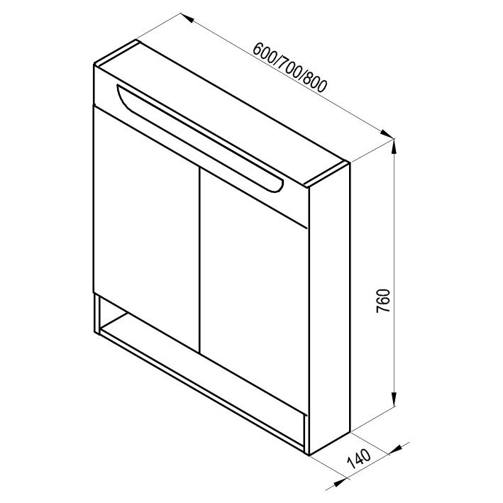 Dulap cu oglindă MC Classic II 600/700/800